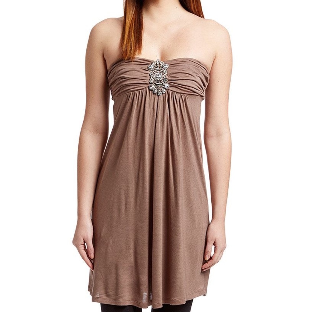 ☀️🌊🌴WISHLIST strapless dress/cover-up, mocha, L